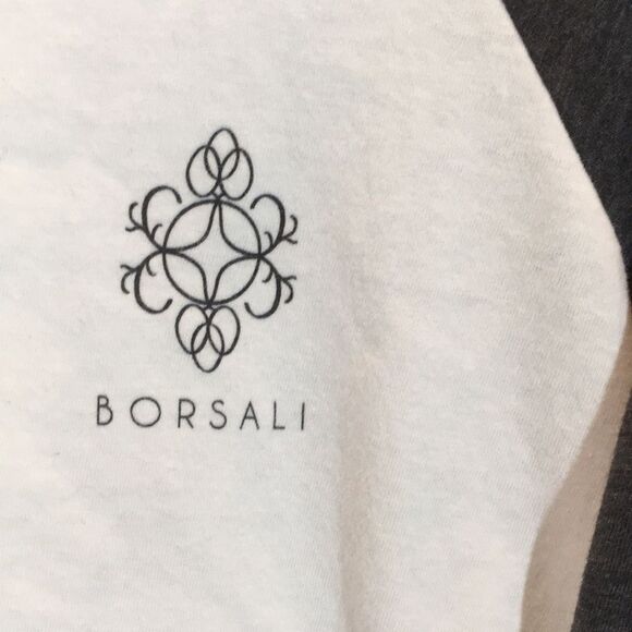 White and Gray Raglan T-shirt - Printed Scoop Neck - Picture 4 of 5